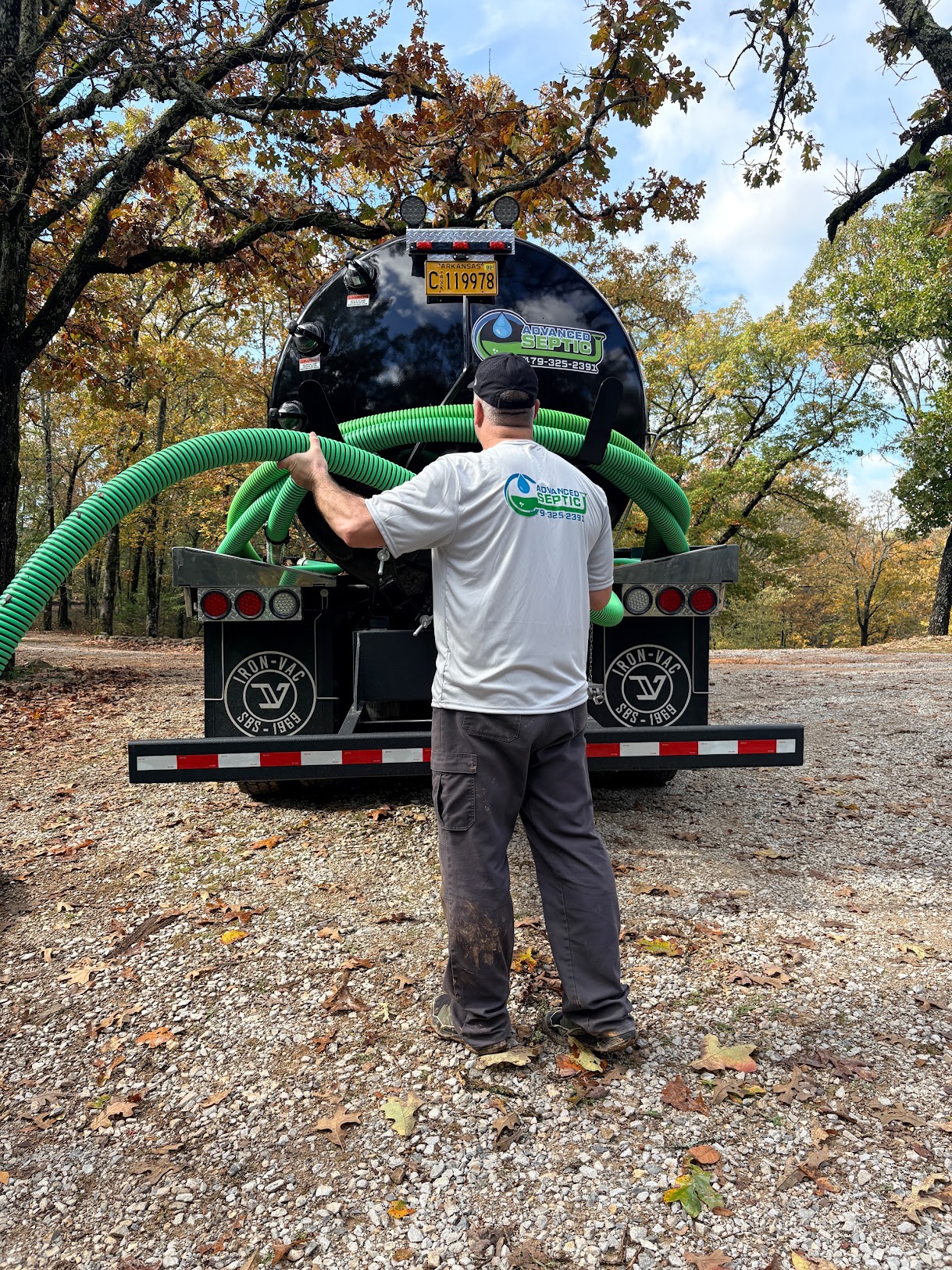 Advanced Septic technician working on a septic system